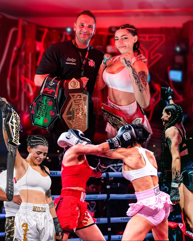 Cris Grosz con Milica, Campeona · Stream Fighters 4 y Supernova Genesis